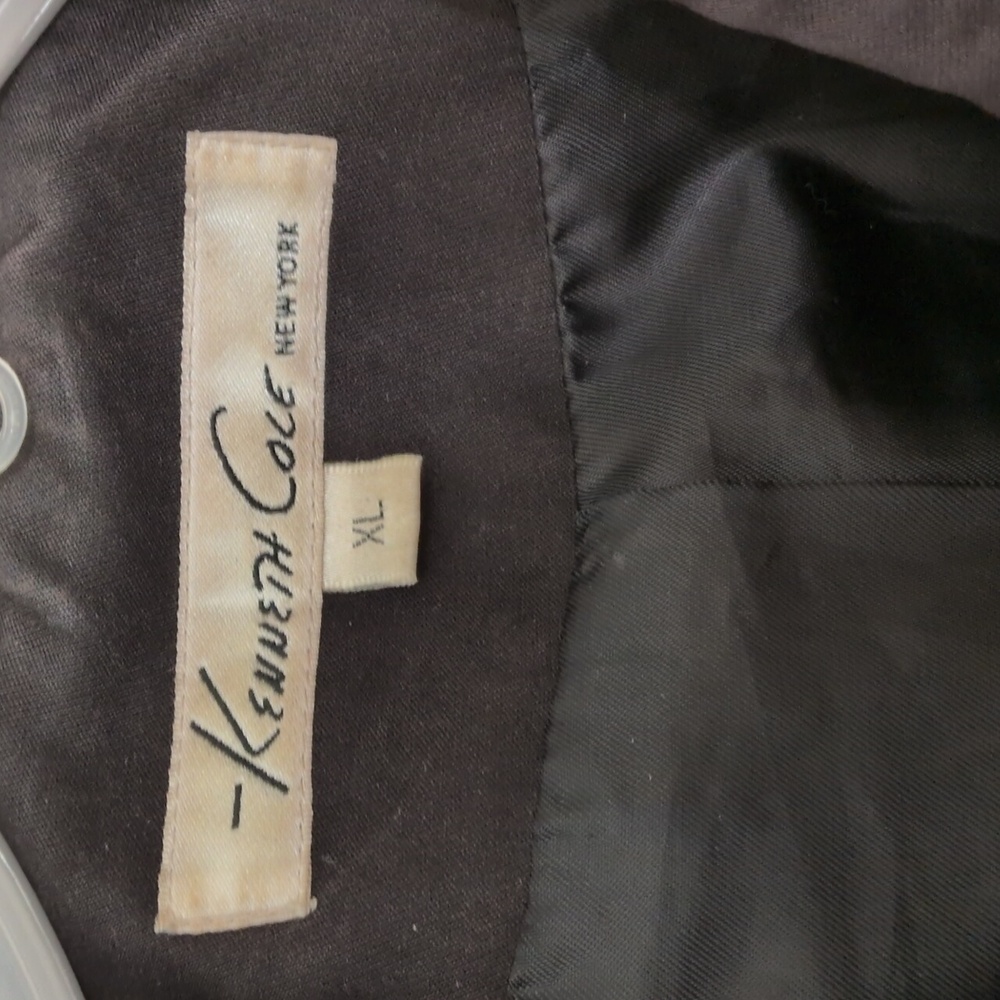 Kenneth Cole NY Vintage Black Double Breasted Trench Coat Size XL - Picture 2 of 7